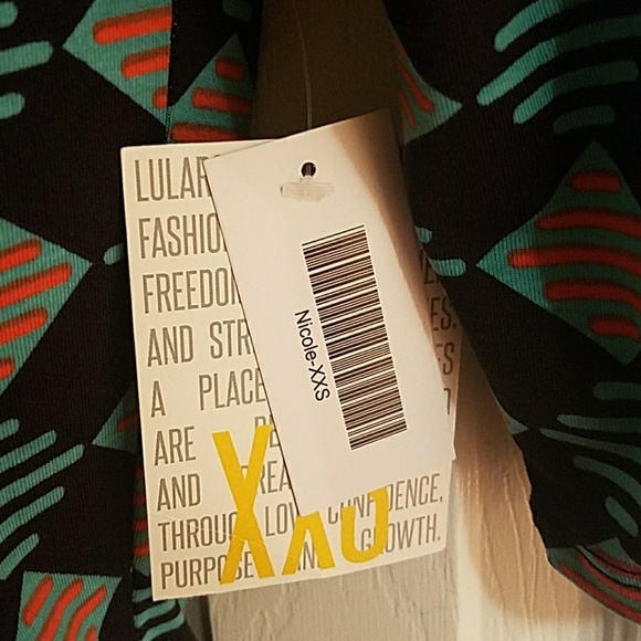 LULAROE Nicole Geo Print Fit Flare Dress X… - Picture 4 of 4